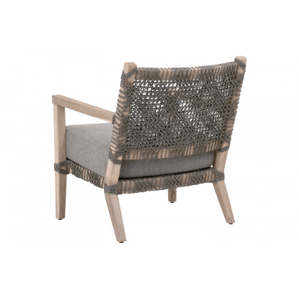 Essentials - Woven Costa Outdoor Club Chair in Dove Flat Rope