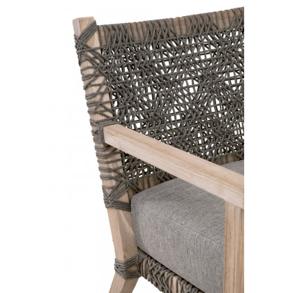 Essentials - Woven Costa Outdoor Club Chair in Dove Flat Rope