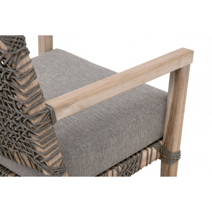 Essentials - Woven Costa Outdoor Club Chair in Dove Flat Rope