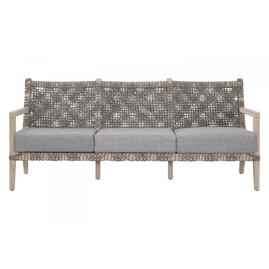 Essentials - Woven Costa Outdoor 77" Sofa in Dove Flat Rope