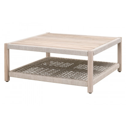 Essentials Woven Wrap Outdoor Square Coffee Table - Taupe