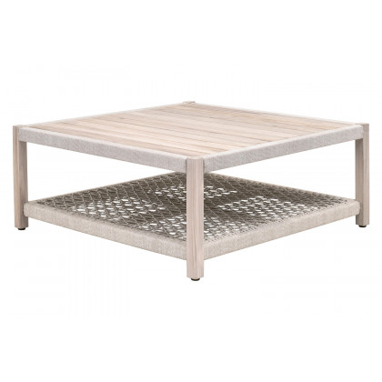 Essentials Woven Wrap Outdoor Square Coffee Table - Taupe