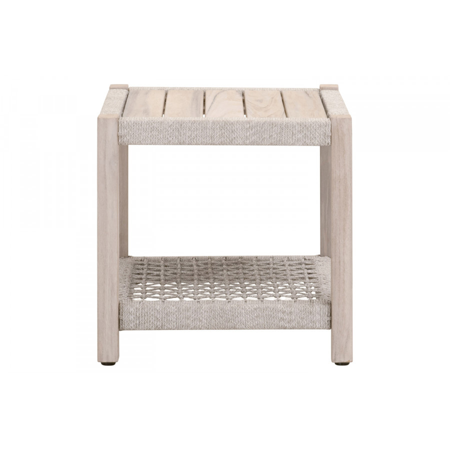 Essentials - Woven Wrap Outdoor End Table in Taupe