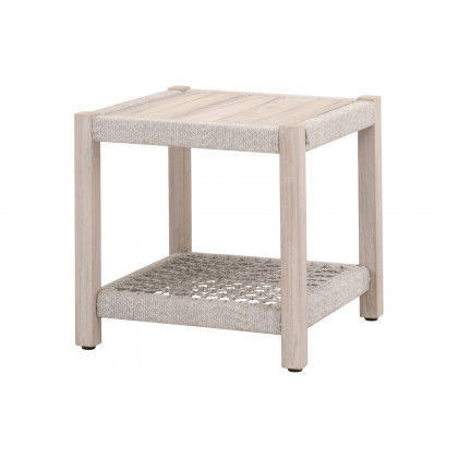 Essentials - Woven Wrap Outdoor End Table in Taupe