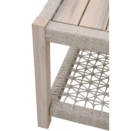 Essentials - Woven Wrap Outdoor End Table in Taupe