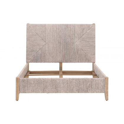 Essentials Woven Malay Queen Bed - White Wash Natural Gray