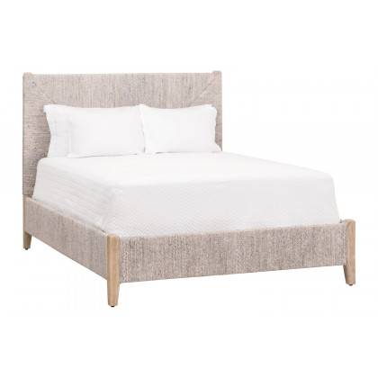 Essentials Woven Malay Cal King Bed - White Wash Natural Gray