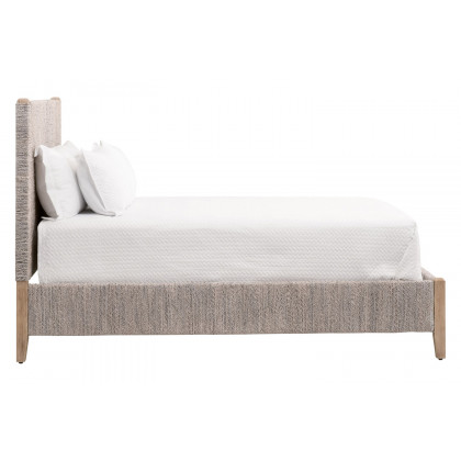 Essentials Woven Malay Cal King Bed - White Wash Natural Gray