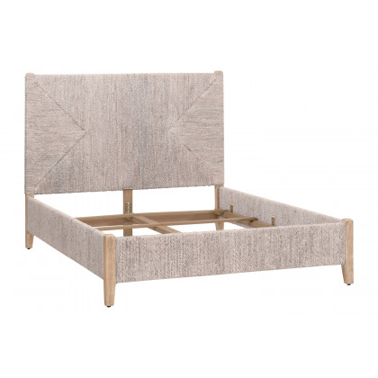 Essentials Woven Malay Cal King Bed - White Wash Natural Gray