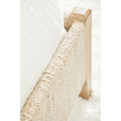 Essentials Woven Malay Cal King Bed - White Wash Natural Gray