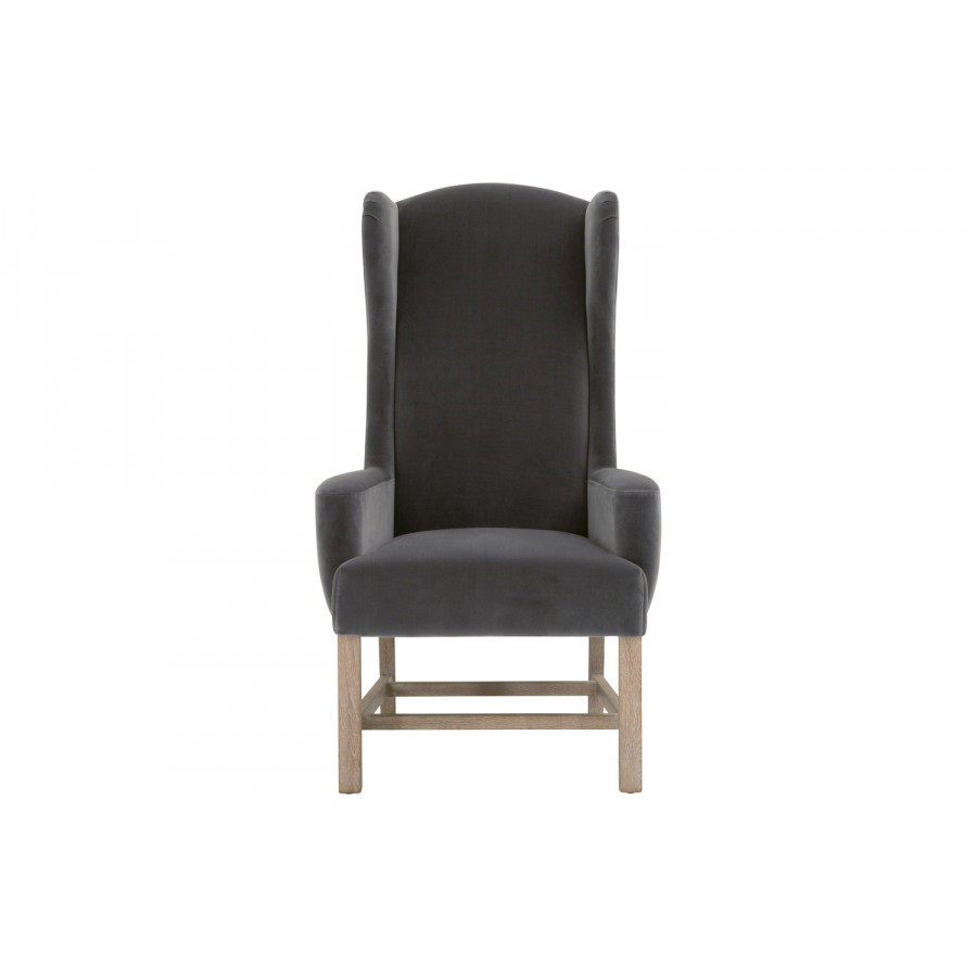 Essentials - Bennett Arm Chair in Dark Dove Velvet