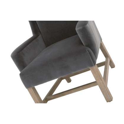Essentials - Bennett Arm Chair in Dark Dove Velvet