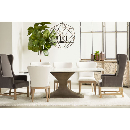 Essentials - Bennett Arm Chair in Dark Dove Velvet