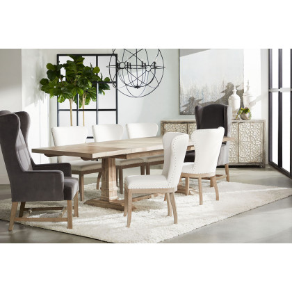 Essentials - Bennett Arm Chair in Dark Dove Velvet