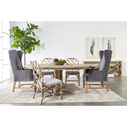 Essentials - Bennett Arm Chair in Dark Dove Velvet