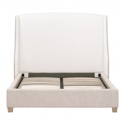 Essentials - Sloan Queen Bed in LiveSmart Peyton-Pearl, Bisque, Natural Gray Oak