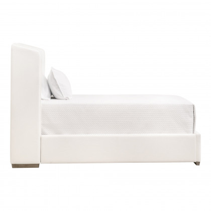 Essentials - Stewart Twin Size Upholstered Bed in LiveSmart Peyton-Pearl, Natural Gray Oak