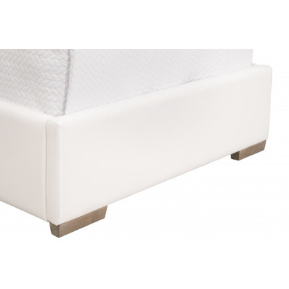 Essentials - Stewart Twin Size Upholstered Bed in LiveSmart Peyton-Pearl, Natural Gray Oak