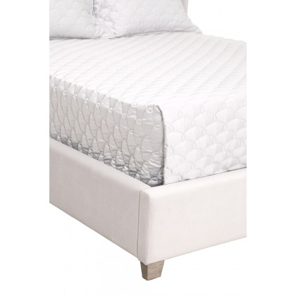Essentials Chandler Queen Bed - Cream Velvet
