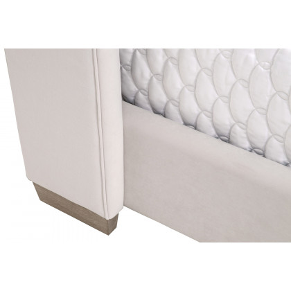 Essentials Chandler Cal King Bed - Cream Velvet