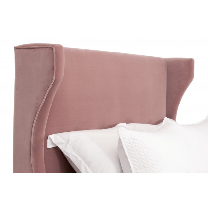 Essentials Balboa Queen Bed - Petal Velvet, Natural Gray Oak