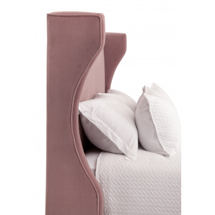 Essentials Balboa Queen Bed - Petal Velvet, Natural Gray Oak