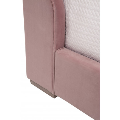 Essentials Balboa Queen Bed - Petal Velvet, Natural Gray Oak
