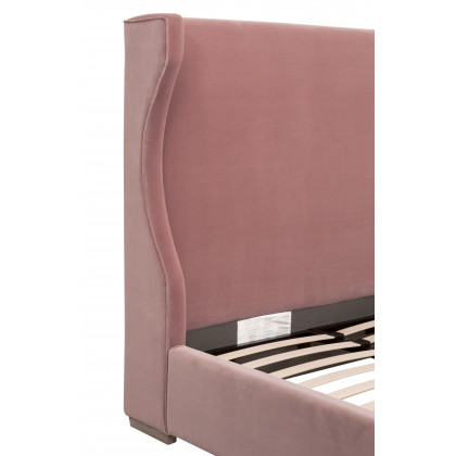 Essentials Balboa Queen Bed - Petal Velvet, Natural Gray Oak