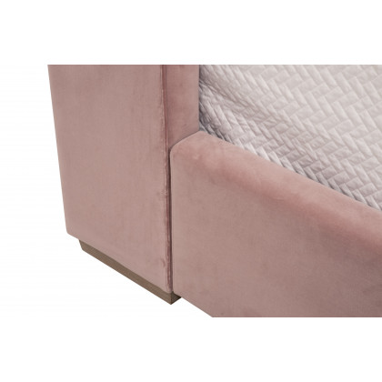 Essentials - Balboa Twin Size Upholstered Bed in Petal Velvet, Natural Gray Oak