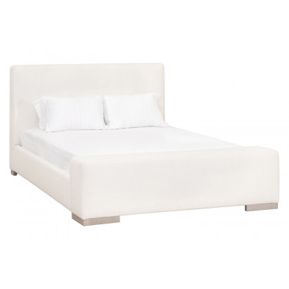 Essentials Warren Queen Bed - Performance Boucle Snow Natural Gray