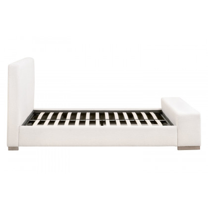 Essentials Warren Queen Bed - Performance Boucle Snow Natural Gray