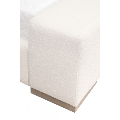 Essentials Warren Queen Bed - Performance Boucle Snow Natural Gray