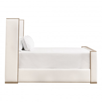 Essentials Tailor King Size Upholstered Bed - LiveSmart Peyton-Pearl, Natural Gray Oak