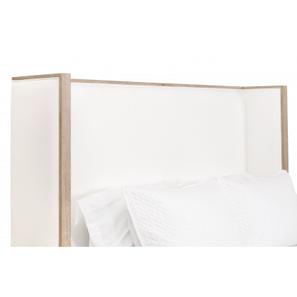 Essentials Tailor King Size Upholstered Bed - LiveSmart Peyton-Pearl, Natural Gray Oak