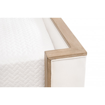 Essentials Tailor King Size Upholstered Bed - LiveSmart Peyton-Pearl, Natural Gray Oak