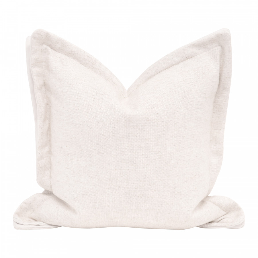 Essentials - The Little Bit Country 22" Pillow Set of 2 in Performance Textured Cream Linen, LiveSmart Machale-Ivory Flange