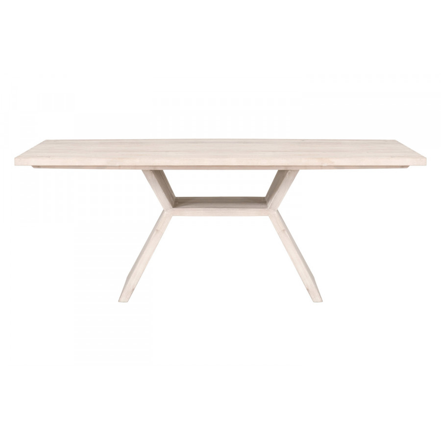 Essentials - Bella Antique Bridge Dining Table in White Wash Pine