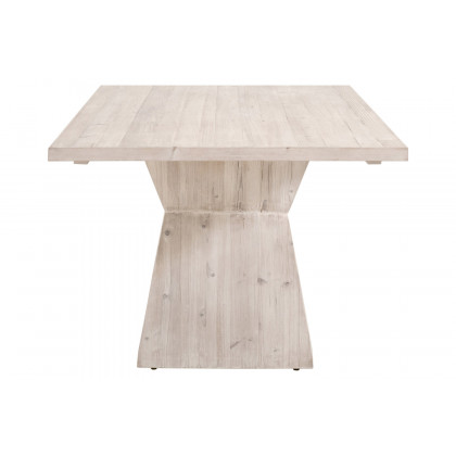 Essentials - Bella Antique Bridge Dining Table in White Wash Pine