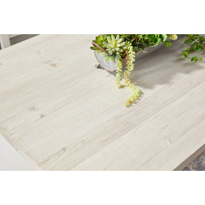 Essentials - Bella Antique Bridge Dining Table in White Wash Pine