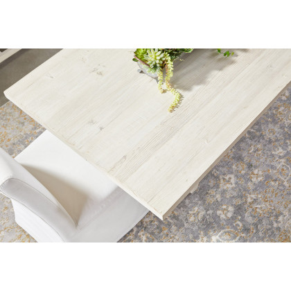 Essentials - Bella Antique Bridge Dining Table in White Wash Pine