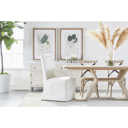 Essentials - Bella Antique Bridge Dining Table in White Wash Pine