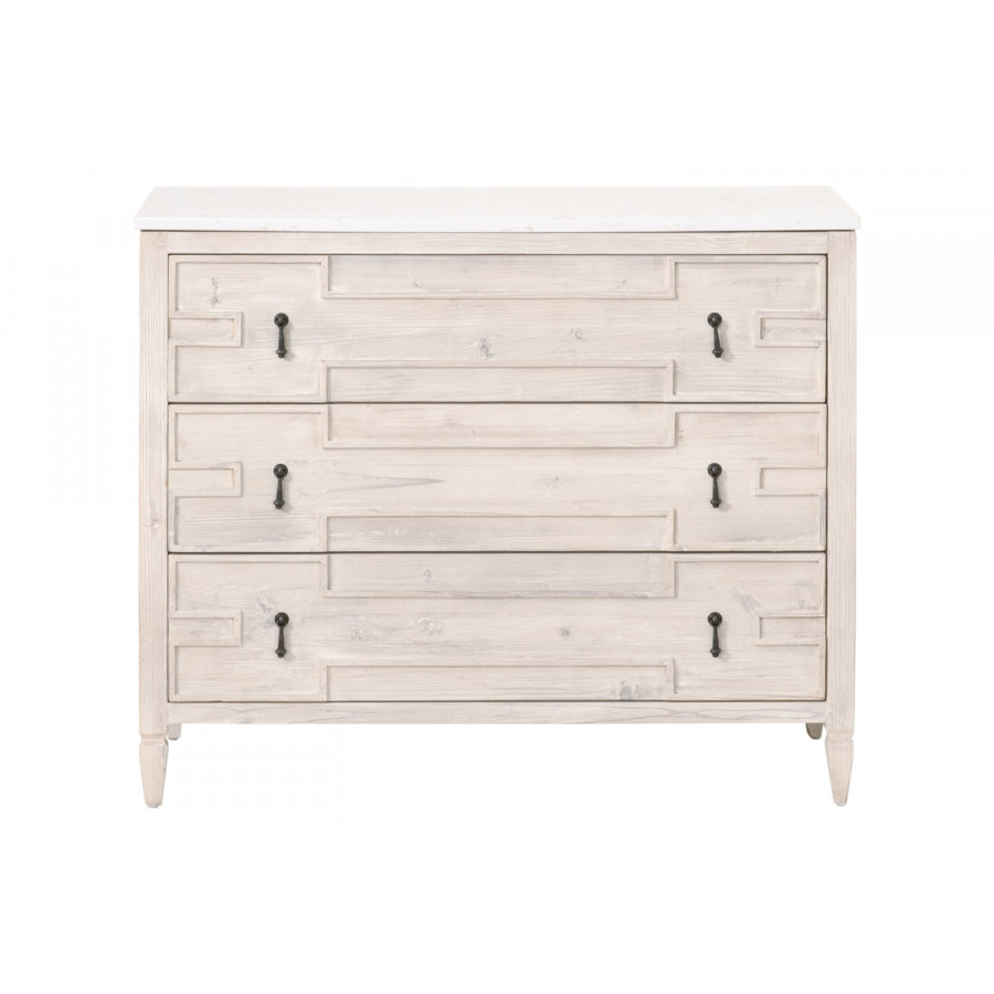 Essentials - Bella Antique Emerie Entry Cabinet in White Wash Pine