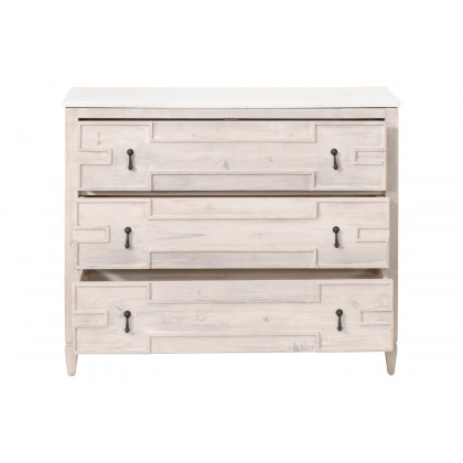 Essentials - Bella Antique Emerie Entry Cabinet in White Wash Pine