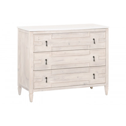 Essentials - Bella Antique Emerie Entry Cabinet in White Wash Pine