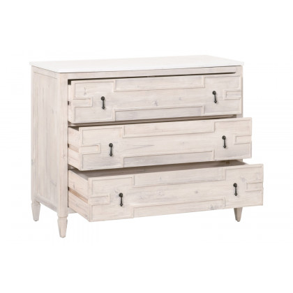 Essentials - Bella Antique Emerie Entry Cabinet in White Wash Pine