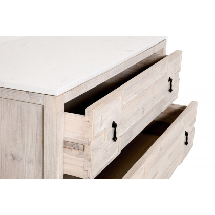 Essentials - Bella Antique Emerie Entry Cabinet in White Wash Pine