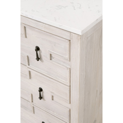 Essentials - Bella Antique Emerie Entry Cabinet in White Wash Pine