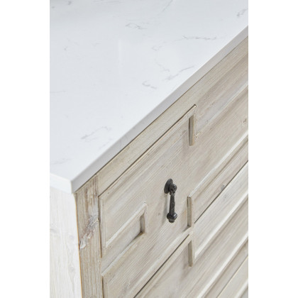 Essentials - Bella Antique Emerie Entry Cabinet in White Wash Pine