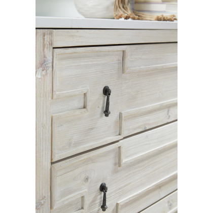 Essentials - Bella Antique Emerie Entry Cabinet in White Wash Pine