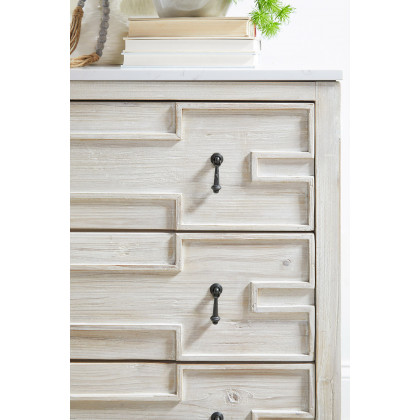 Essentials - Bella Antique Emerie Entry Cabinet in White Wash Pine